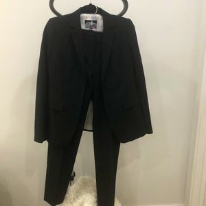 Black wool suit. With pants and skirt.